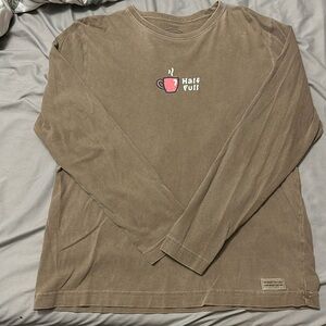 Brown graphic life is good long sleeve